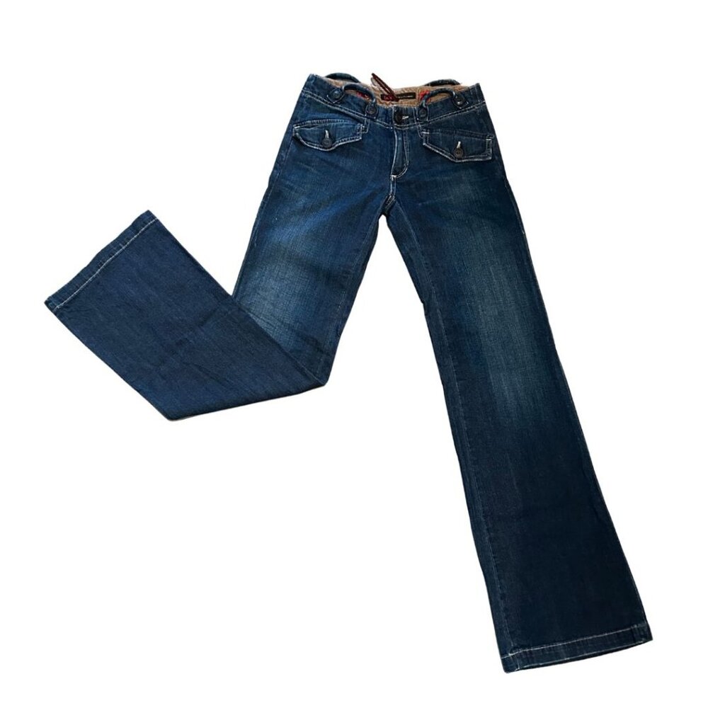 AG Adriano Goldschmied  Low Cut Wide Leg Denim Jean Size 23R